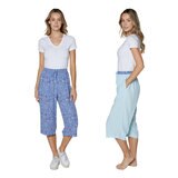 アドベント レディース バミューダ パンツ 2枚組 ライトブルー M