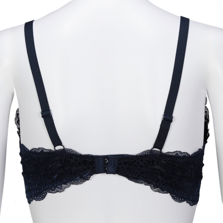 アツギ ワイヤレス レースブラ モカ/ネイビー L