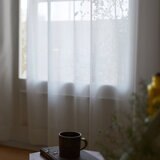 Design Life ミラーレースカーテン 100 x 133 cm グラース