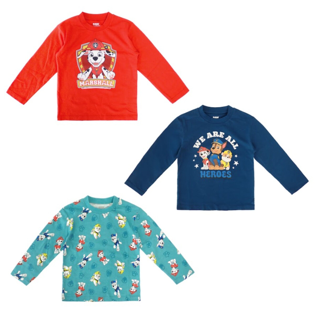 パウ・パトロール キッズ 長袖Tシャツ 3枚組 B 100cm