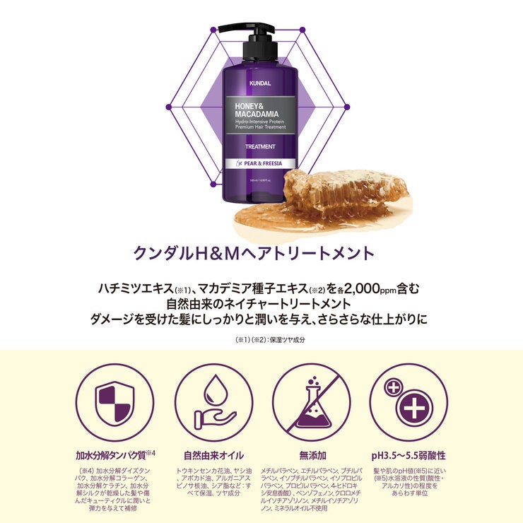 クンダル H&M トリートメント ペア&フリージア 500mL クンダル H&M トリートメント ペア&フリージア 500mL