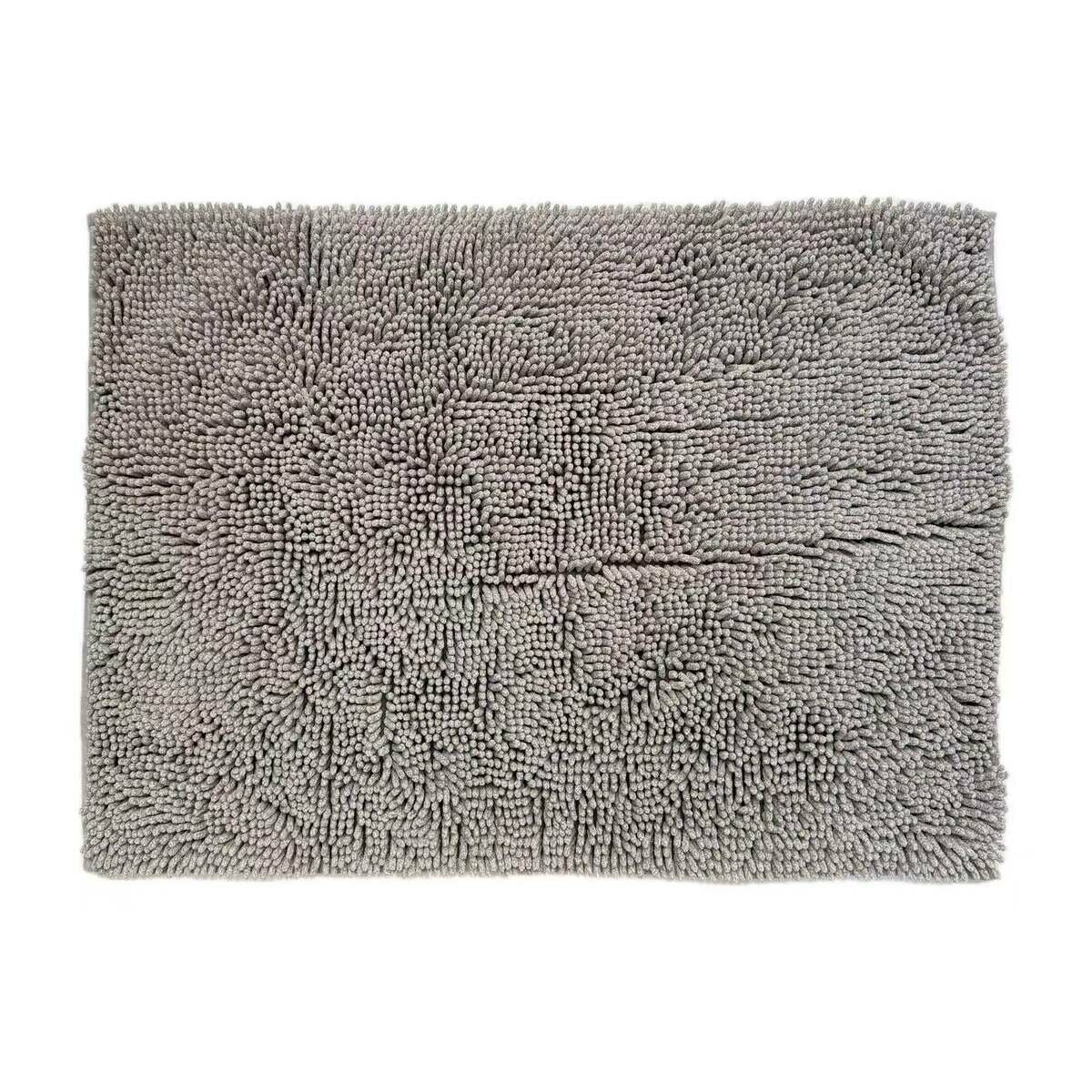 マイクロファイバー もこもこバスマット 60cm x 90cm グレー