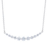 14Kホワイトゴールド 1.00カラット ダイヤモンド バーペンダント