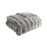 HOUSE & HOME 大判ひざ掛け 152cm x 177cm ライトグレー
