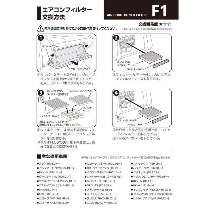 ザックジャパン 車用 エアコンフィルター 3層式活性炭入り F1 ザックジャパン 車用 エアコンフィルター 3層式活性炭入り F1