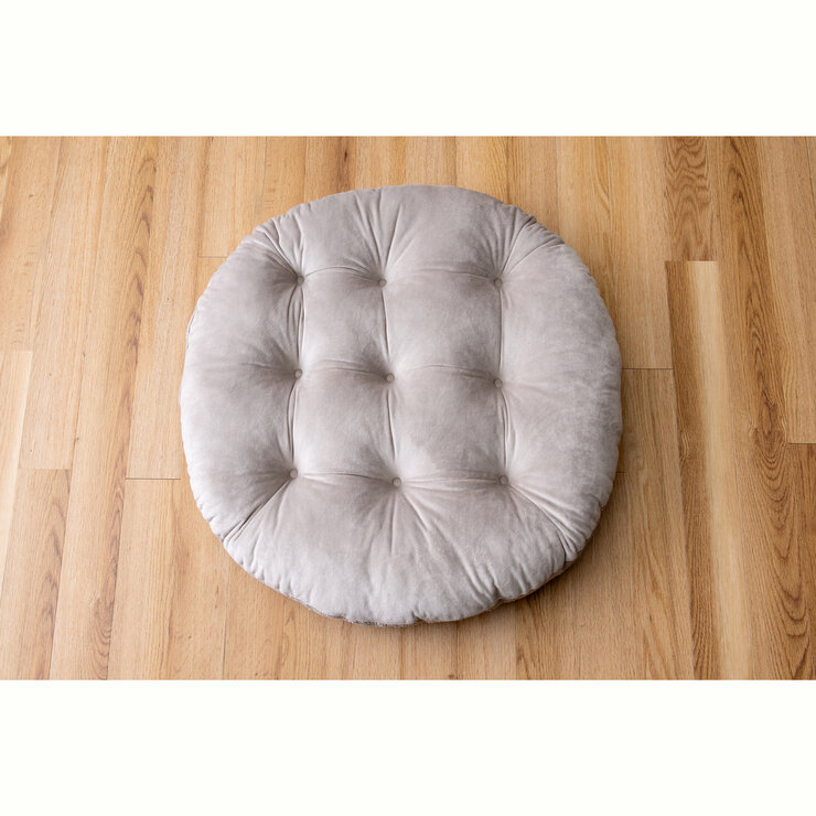 ジャガード織り ペットクッション グレーベージュ