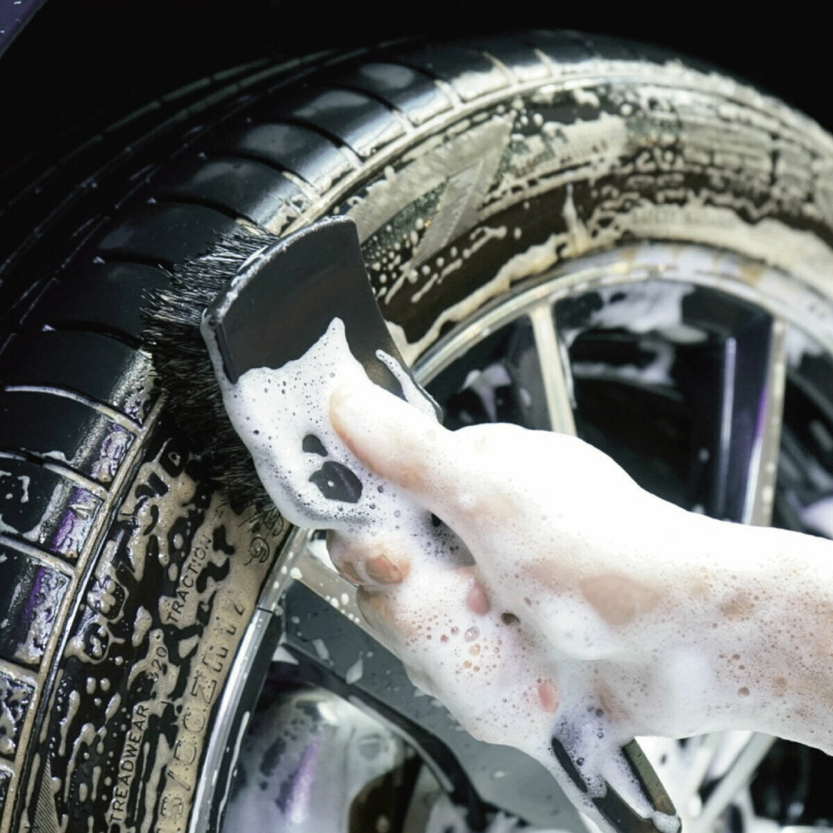 COAZ SELECTION タイヤブラシ 黒色 6.5cm x 20.5cm 汚れ落ち抜群