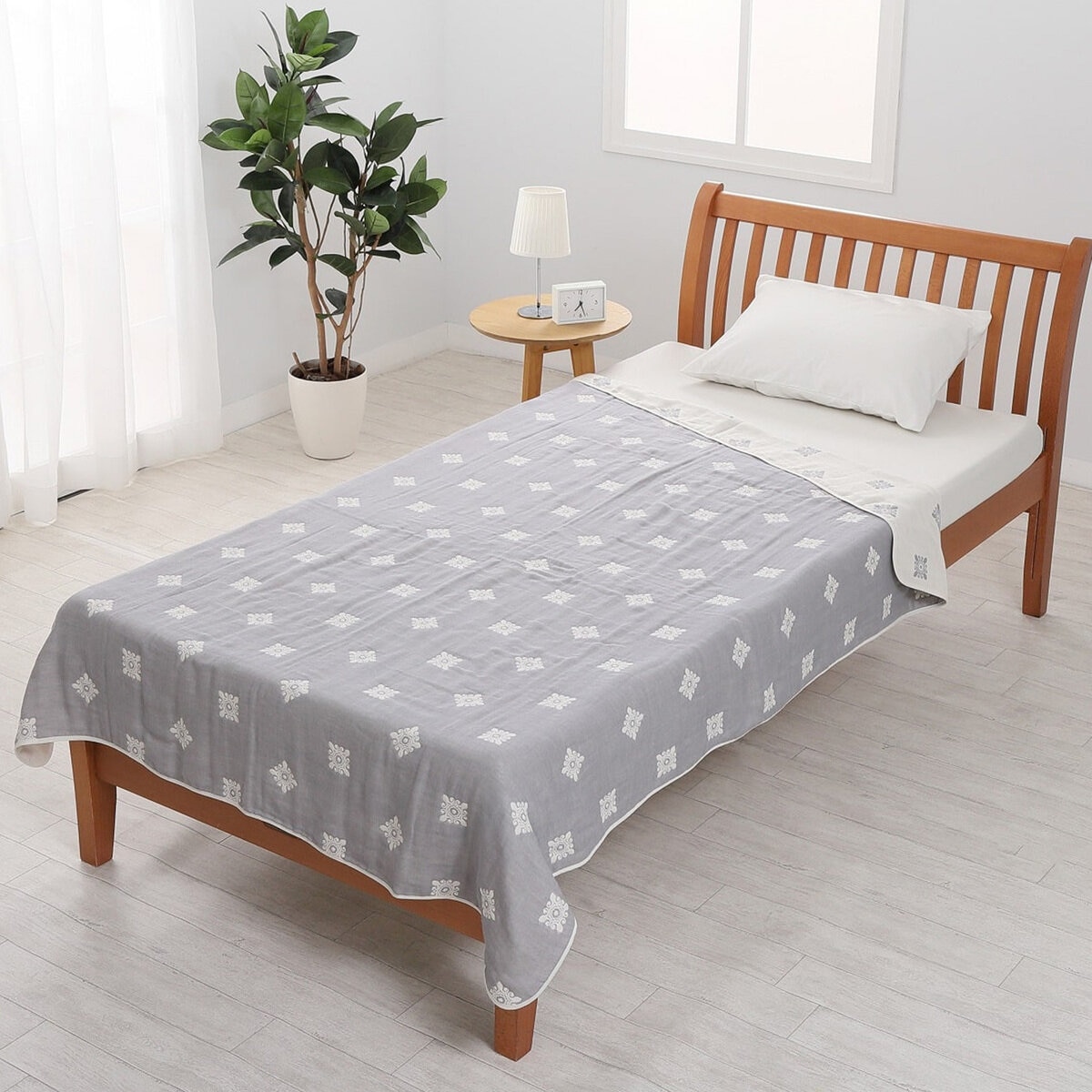 西川 6層ガーゼケット グレー