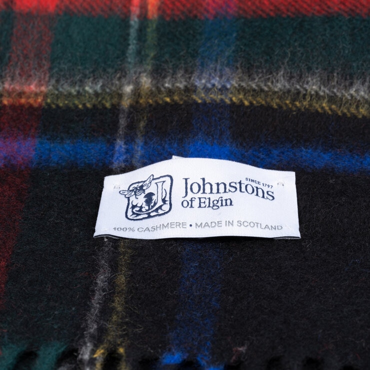 ジョンストンズ　カシミヤ マフラー　ストール　ブラックスチュアート Johnstons of Elgin（ジョンストンズ オブ エルガン） ジョンストンズ