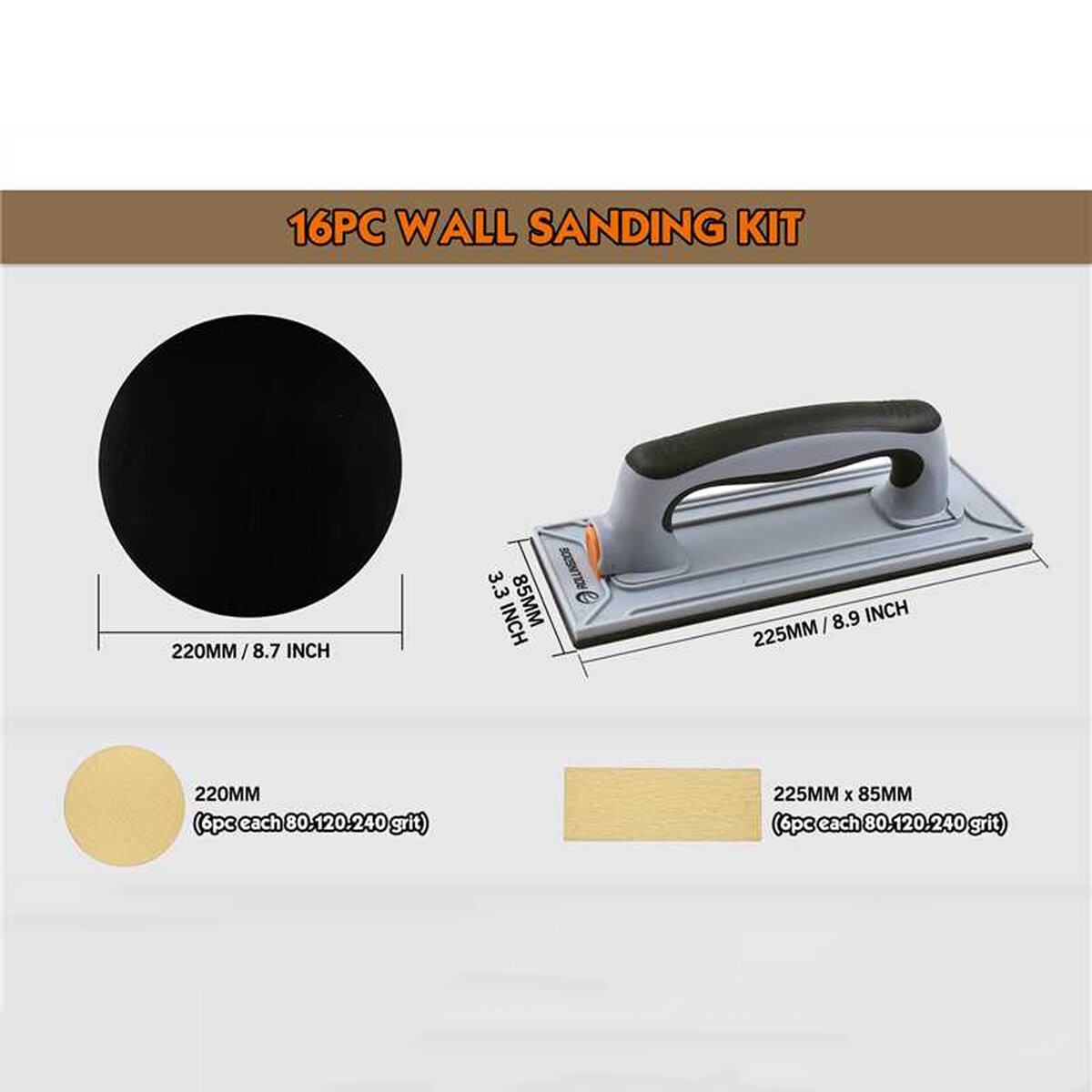 ROLLINGDOG（ローリングドッグ）サーフェックス乾式壁ハンドサンダー16セット