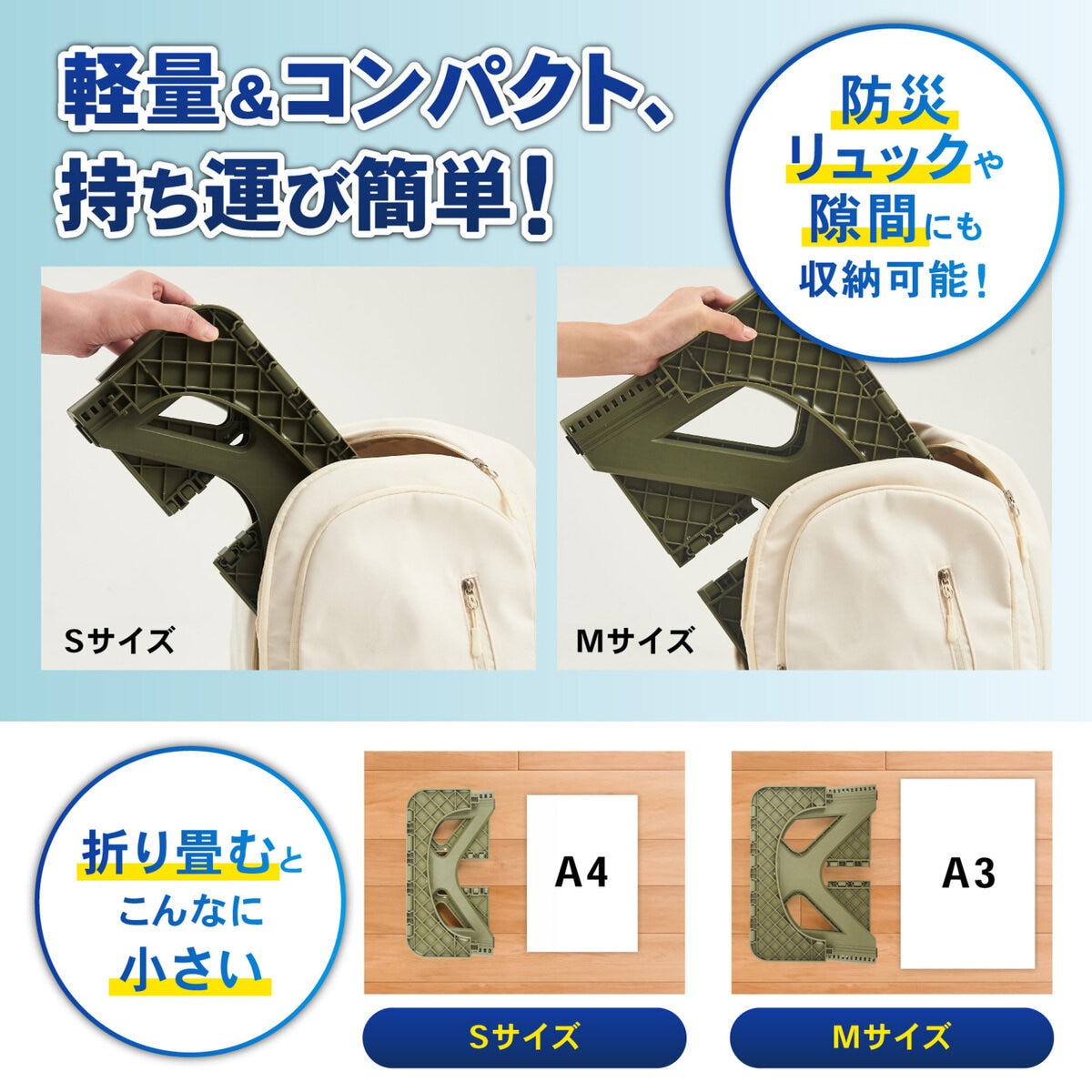 パイクスピーク ソナエル 救急トイレステップスツールセットMサイズ凝固剤・排泄袋付き サンドカーキ