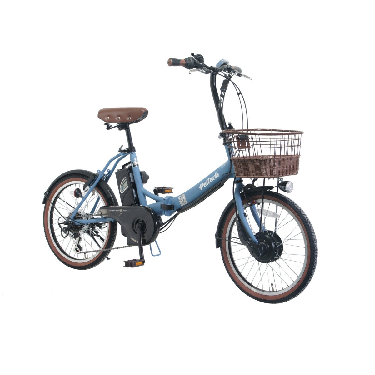 ペルテック 20インチ 折り畳み電動アシスト自転車　TDN-206LD　8Ahバッテリー ブルーグレー