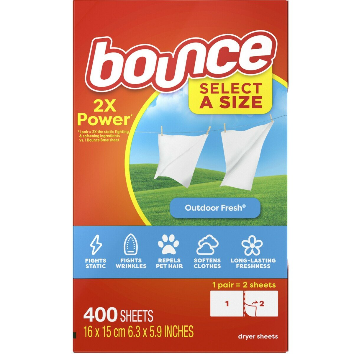 バウンス 乾燥機用柔軟剤シート 400枚入り