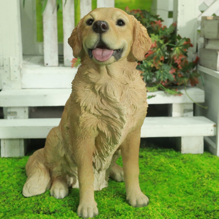 ウービア お座りゴールデンレトリバーの置物 （特大） H13098
