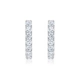 18K ホワイトゴールド 1.50カラット J-フープ ダイヤモンド ピアス