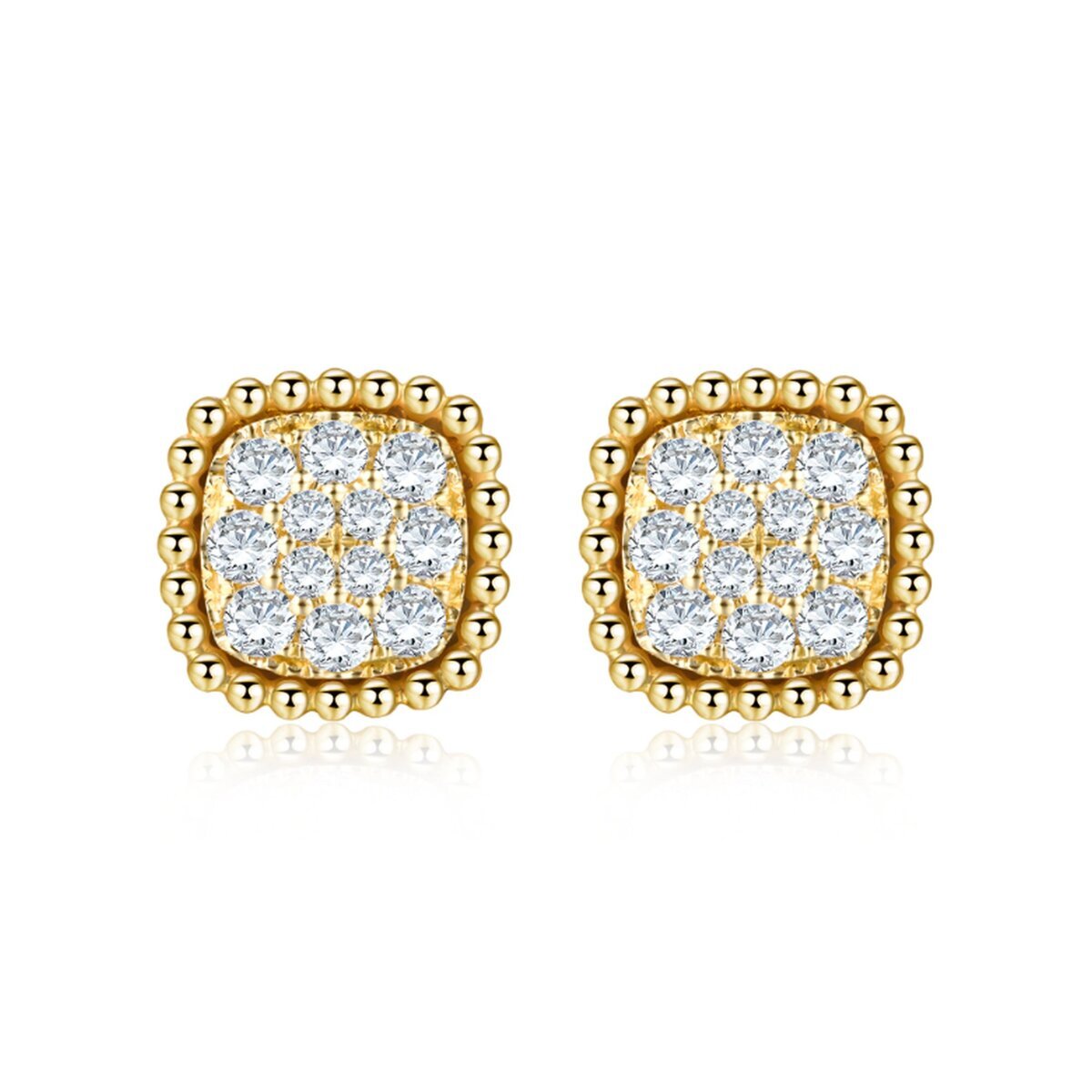 18K イエローゴールド ダイヤモンド ピアス