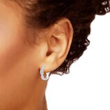 18K ホワイトゴールド 0.30カラット ダイヤモンド フープ ピアス