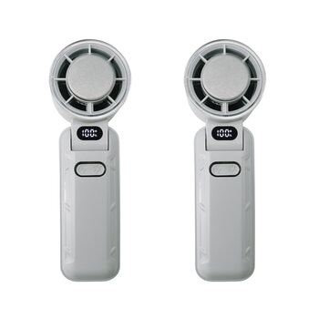 Seena 冷却プレート付 リン酸鉄バッテリー ハンディファン 2個セット グレー×グレー