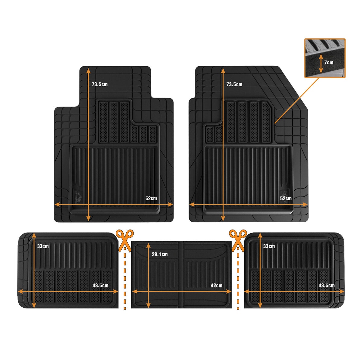 アーマーオール フロアマット 前席用2枚 後席用1枚セット