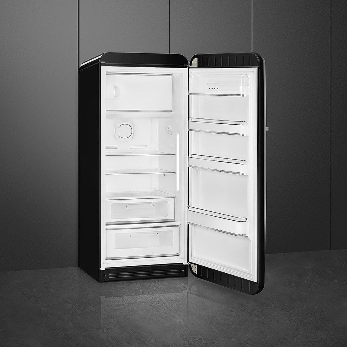 SMEG 270L 冷蔵庫 FAB28RBL5JP ブラック