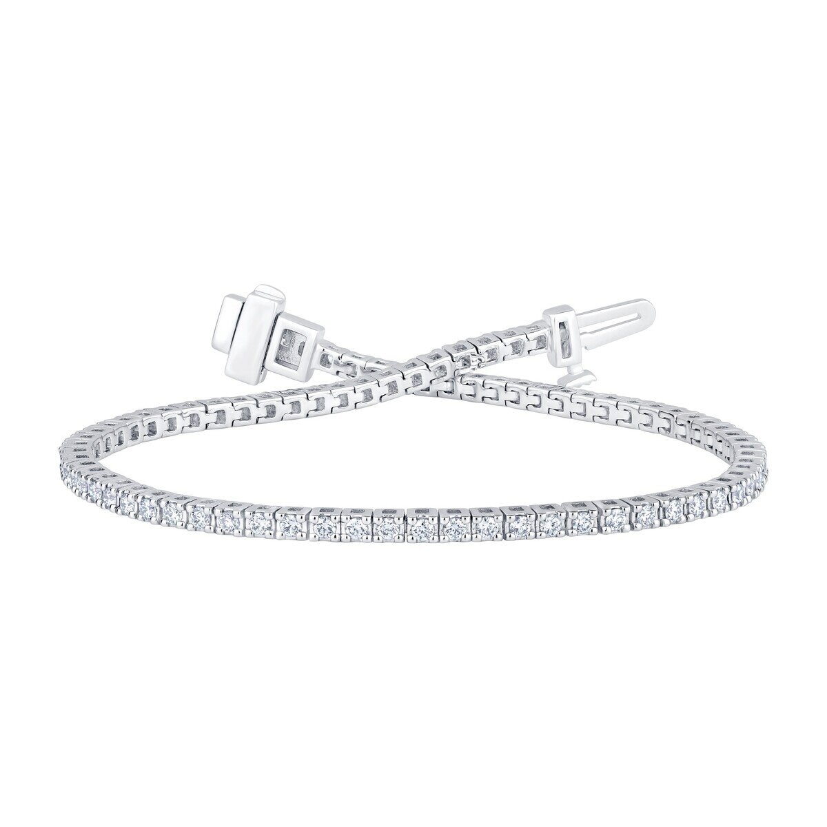 18K ホワイトゴールド 1.00カラット ダイヤモンド テニスブレスレット 16.5センチ
