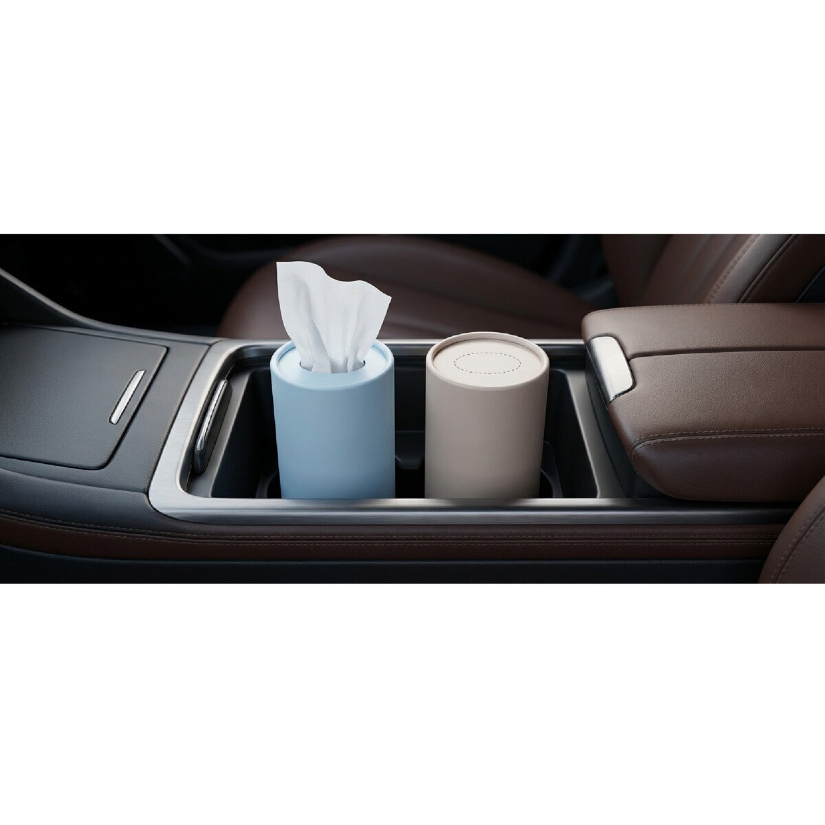 ボトル型 ティッシュ ペーパー 3層50組 x 10本パック ブルー & ベージュ