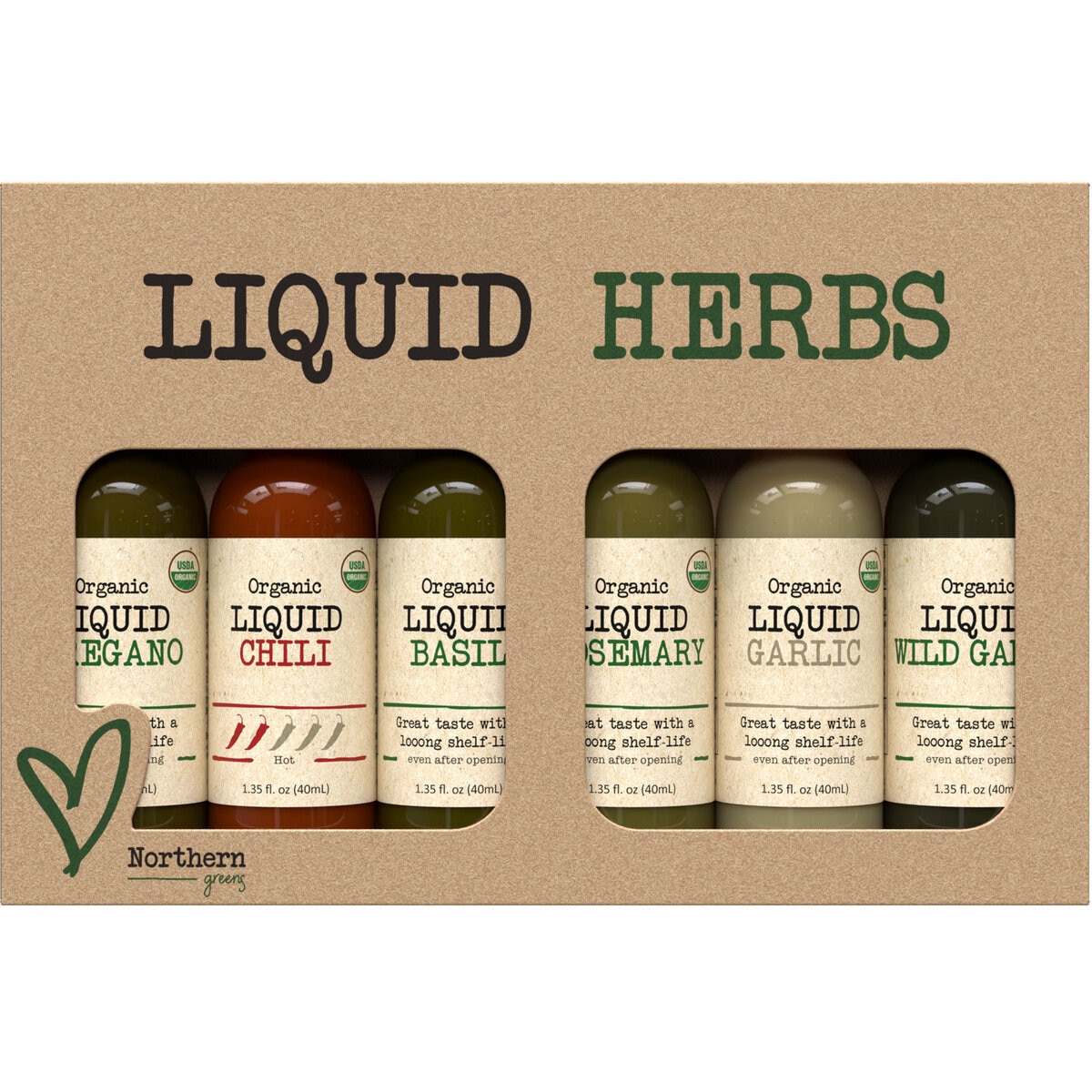 Northern Greens オーガニックリキッドハーブ セット 40ml x 6