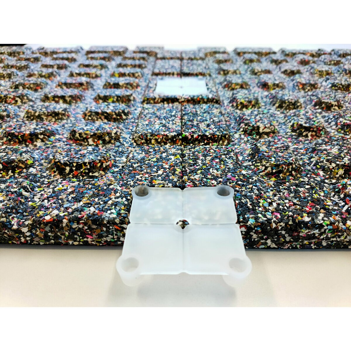 セルデス New ゴムチップマット 25ミリ厚 50cm x 50cm 8枚セット オレンジミックス(JL-03)
