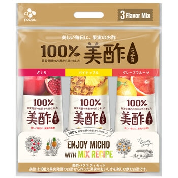 美酢 (ミチョ) アソートセット 900ml x 3本 ザクロ/グレープフルーツ/パイン