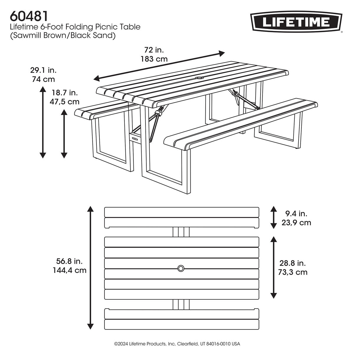 LIFETIME Hフレーム ピクニックテーブル