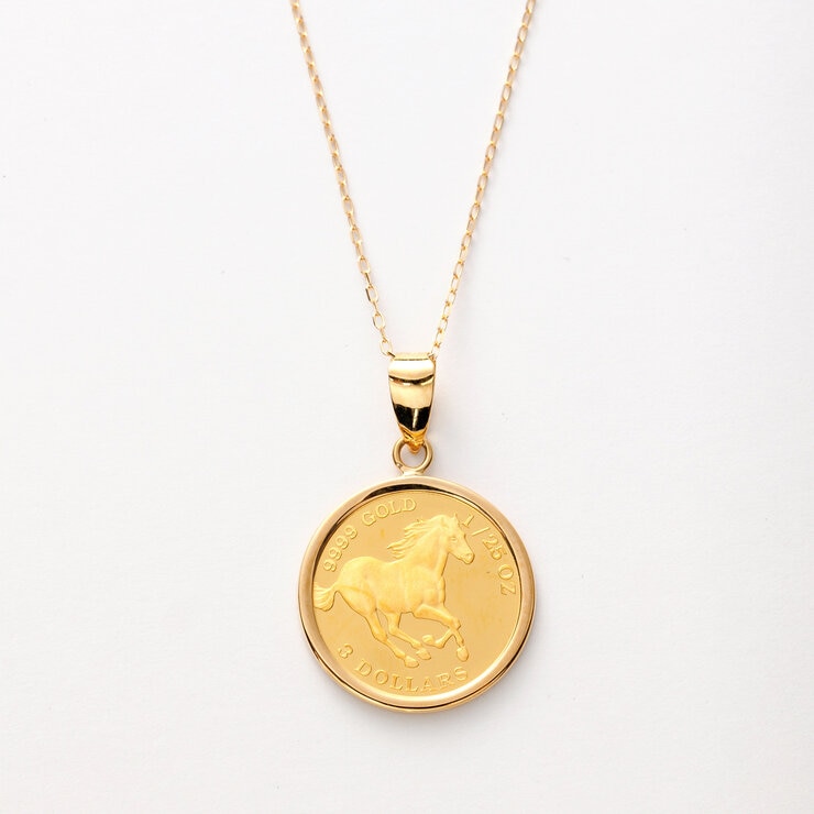 24K エリザベス 1/25OZ コイントップ / 18K イエローゴールドチェーン 24K エリザベス 1/25OZ コイントップ / 18K イエローゴールドチェーン