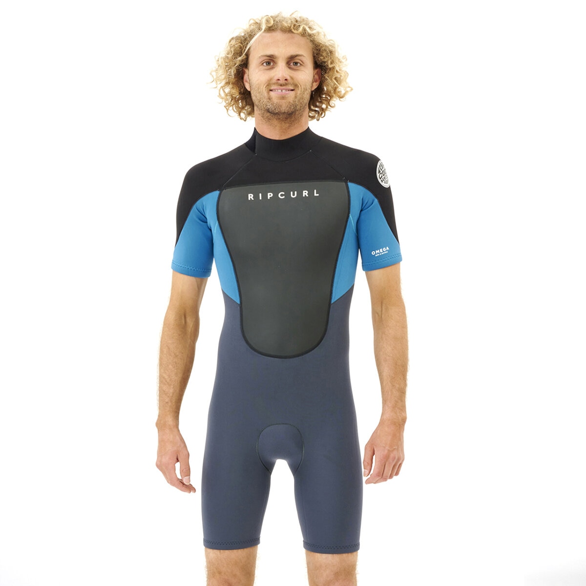 リップカール オメガ バックジップ ショートスリーブ ２mm 男性用 スプリングウェットスーツ 111MSP ブルー M
