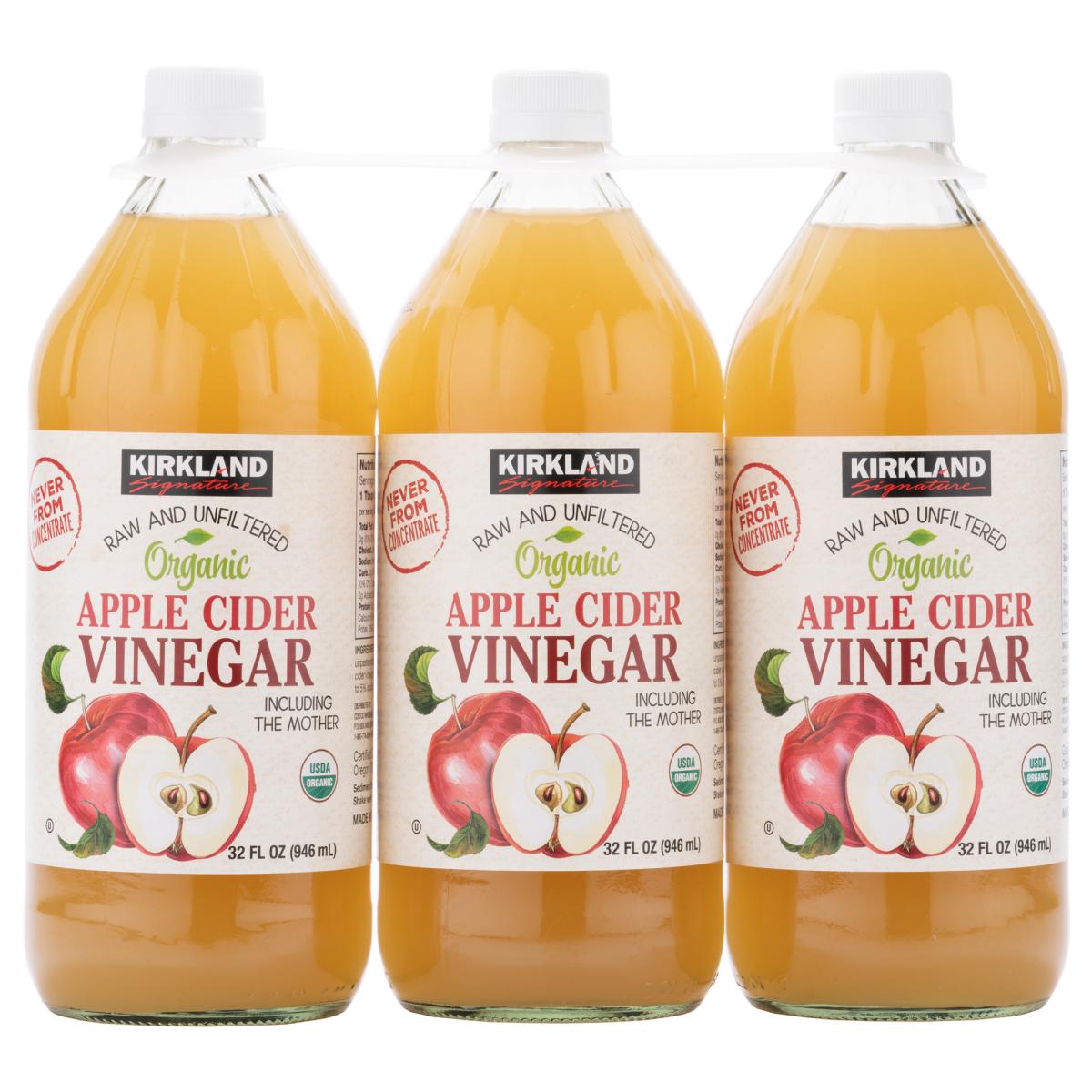 カークランドシグネチャー オーガニック アップルサイダー酢 946ml x 3本 Costco Japan