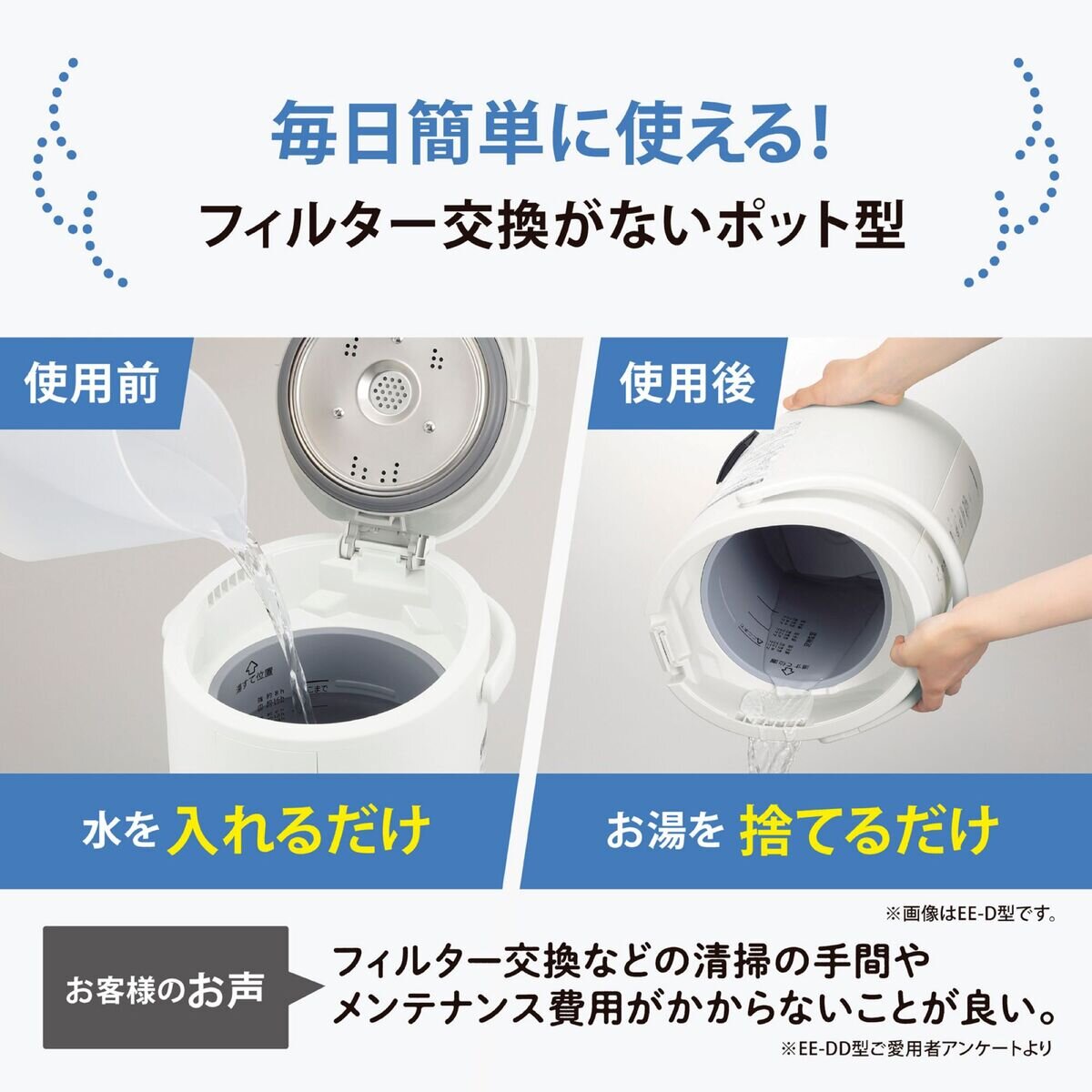 象印 スチーム式加湿器 4.0L EE-TB60-BM/WA