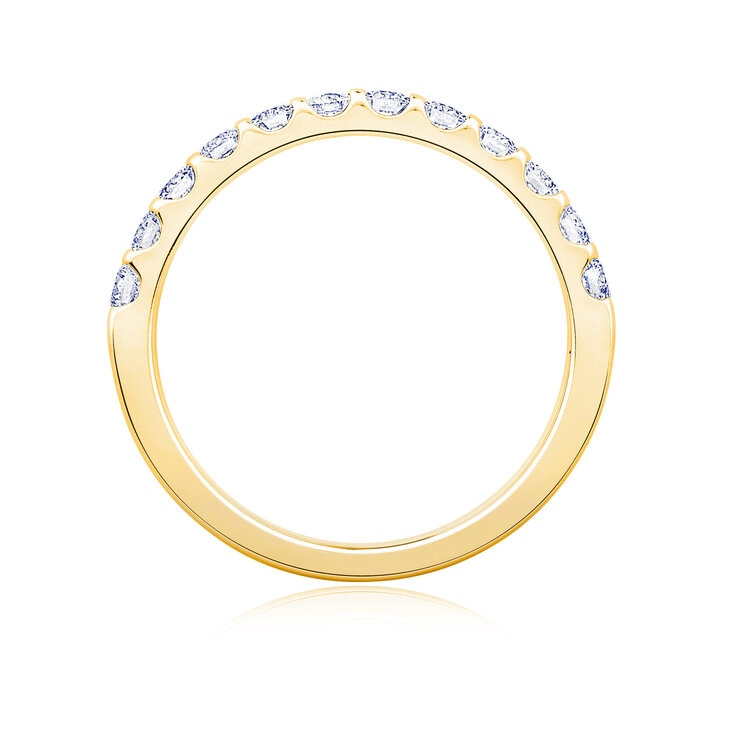 18K イエローゴールド 0.50カラット ダイヤモンド ハーフエタニティ リング 18K イエローゴールド 0.50カラット ダイヤモンド ハーフエタニティ リング
