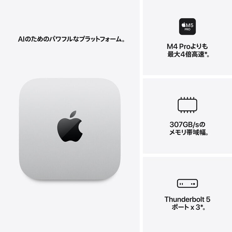 Apple/Mac mini M5 Pro 15コアCPU&16コアGPU/24GBメモリ/512GB SSD/MHQN4J/A Apple/Mac mini M5 Pro 15コアCPU&16コアGPU/24GBメモリ/512GB SSD/MHQN4J/A