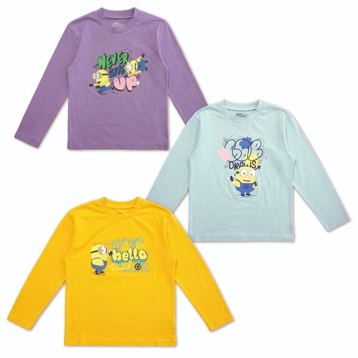 ミニオンズ キッズ 長袖 Tシャツ 3枚組