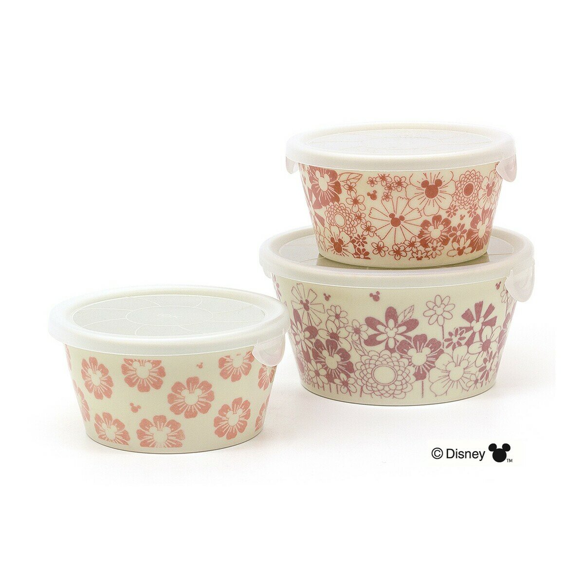 三郷陶器 フラワー・フラワー ディズニー レンジパック 3個(MSS)