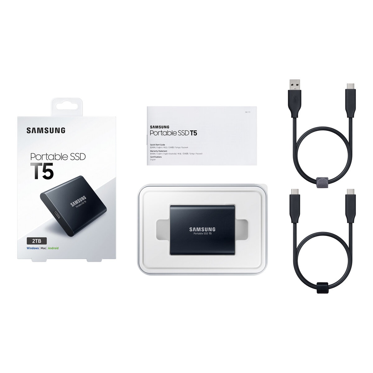 SAMSUNG 外付けSSD T5 2TB MU-PA2T0B