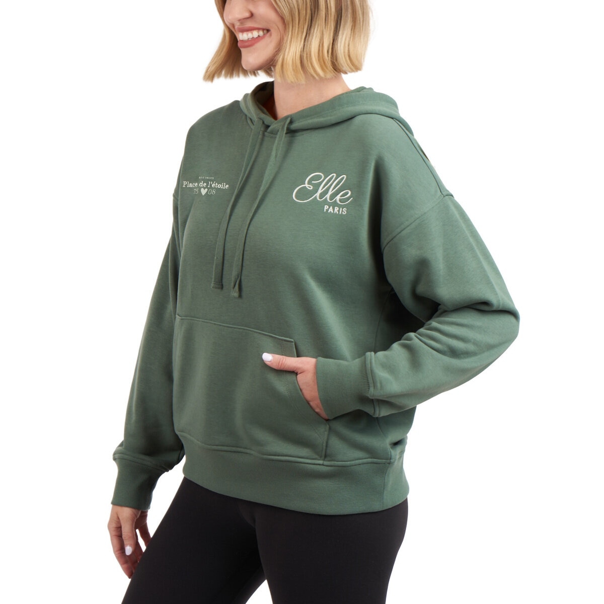 エル レディース ロゴ パーカー グリーン S