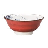 三郷陶器 北斎富士 赤巻き 21cm 高台丼 美濃焼