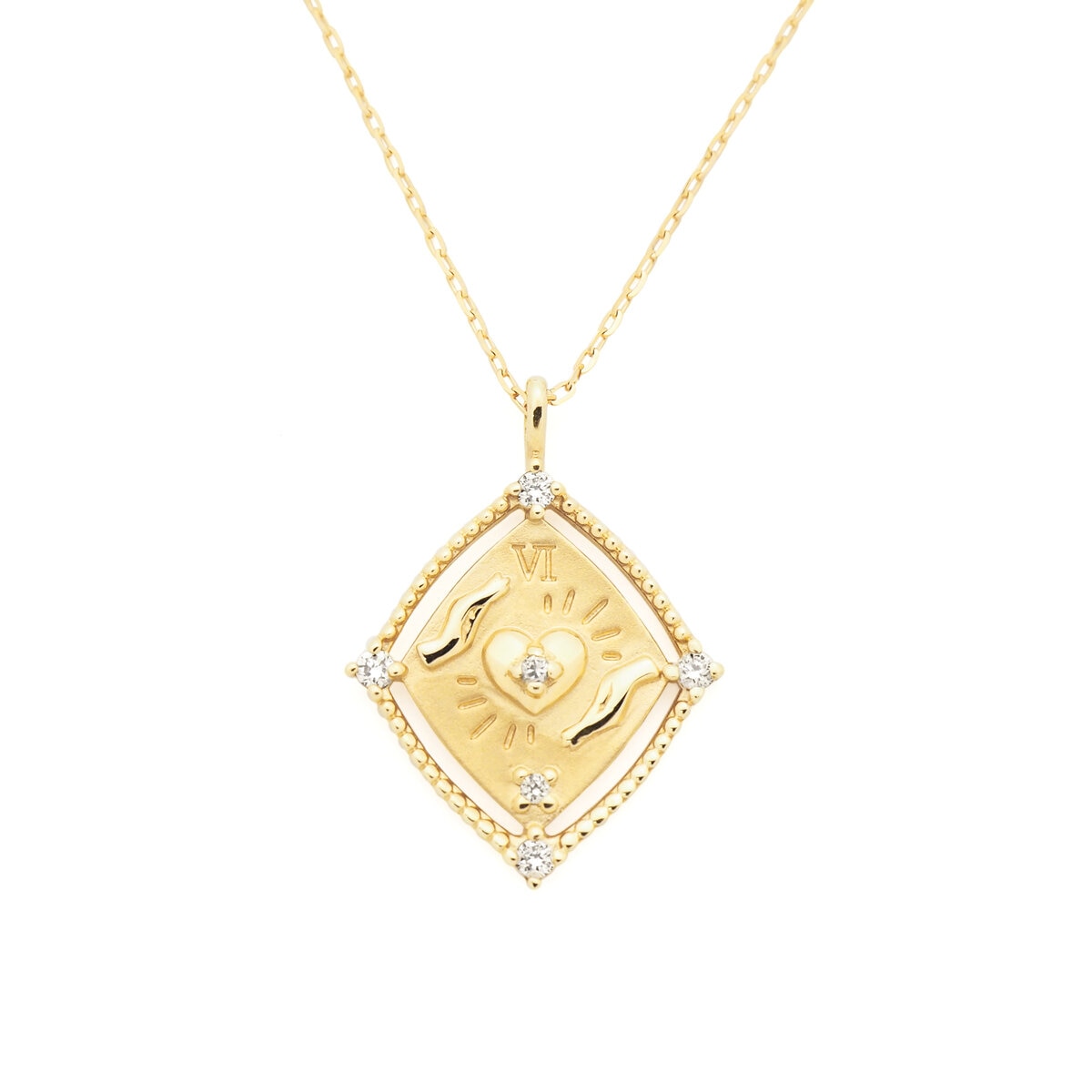 18K イエローゴールドタロットペンダント「 恋人」