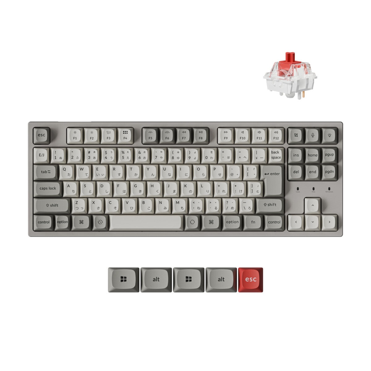 Keychron / C1 Pro 8k QMK/VIA カスタム有線メカニカルキーボード RGB 赤軸 (ホットスワップ) JIS配列