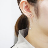 プラチナ 5.5mm ボール チェーン付き 2Way ピアス