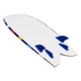ウェーブストーム 5フィート8 (172.7cm) レトロフィッシュサーフボード ストライプ レッド/イエロー/ブルー