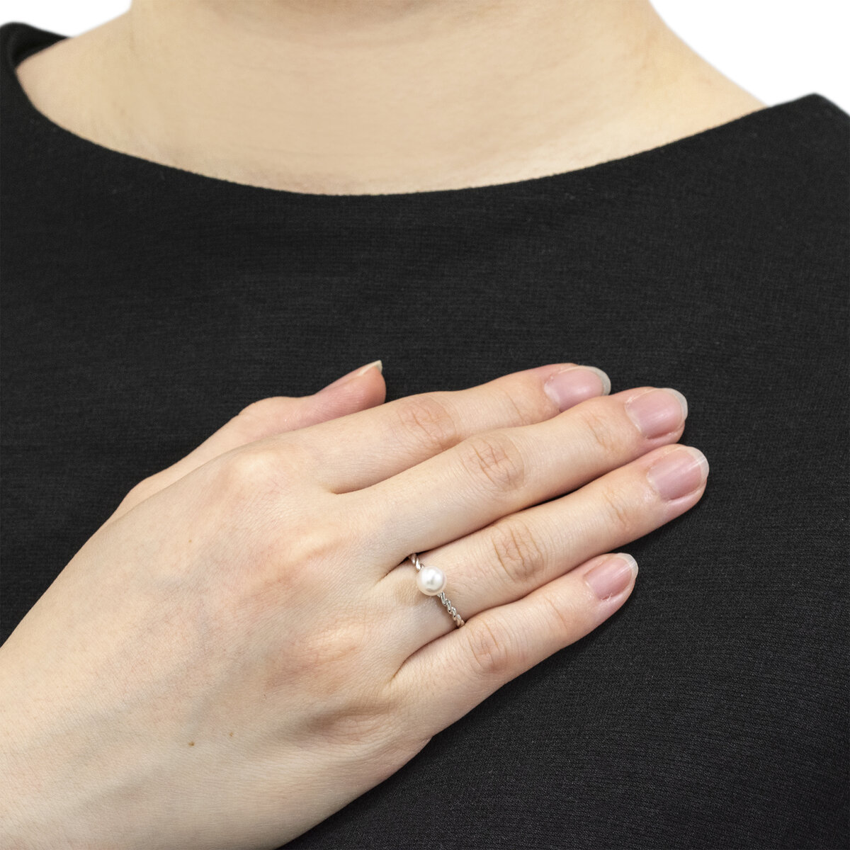 あこやパール 18K ホワイトゴールド 5.5mm リング