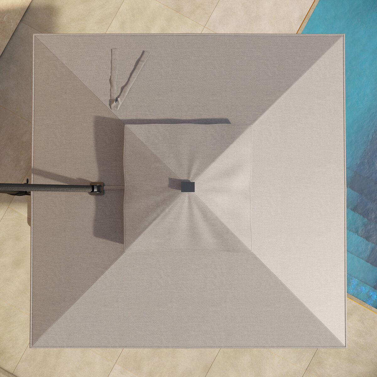 シーズンズセントリー 10フィート (3m) スクエア LED付 カンチレバー式 パラソル