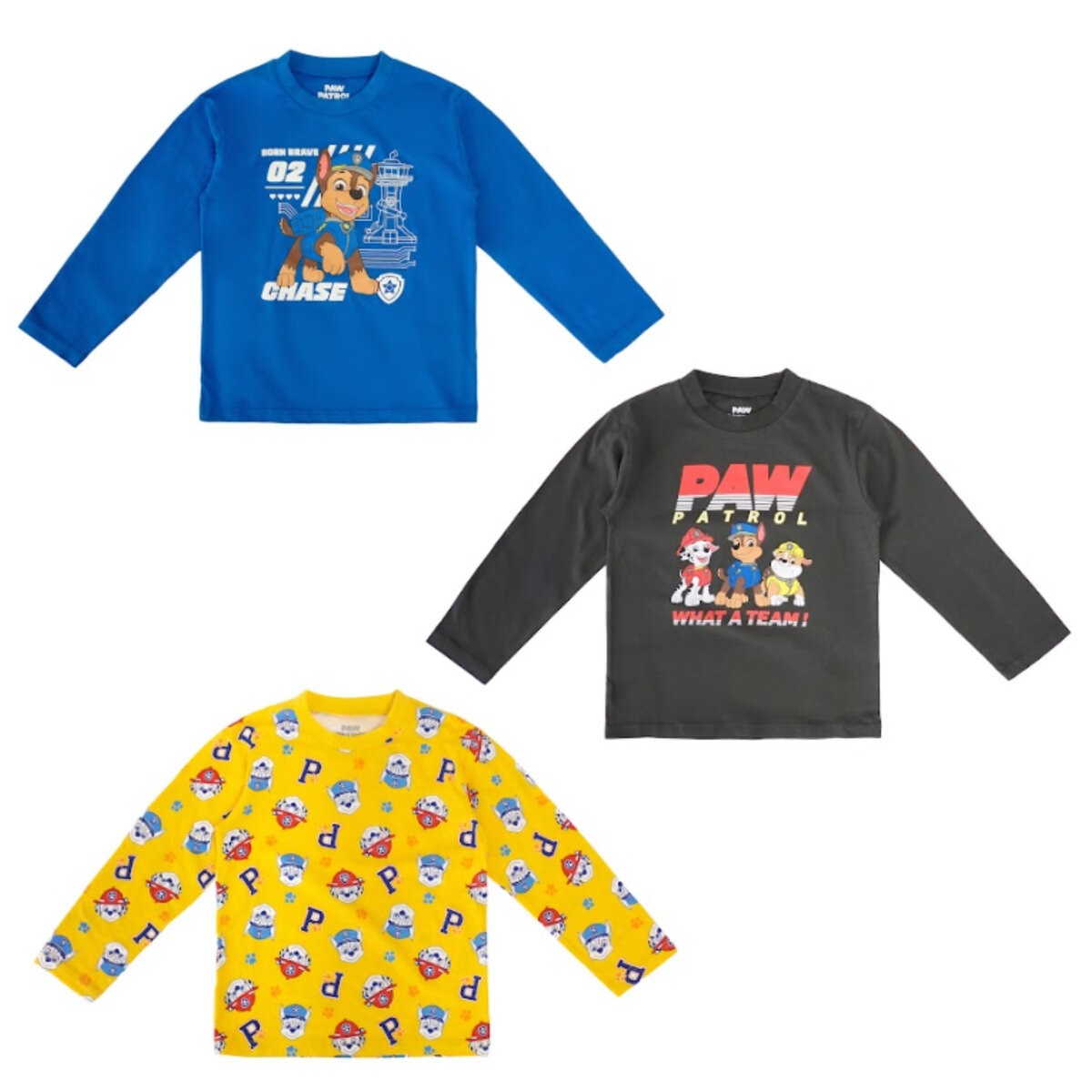 パウ・パトロール キッズ 長袖Tシャツ 3枚組 A 100cm