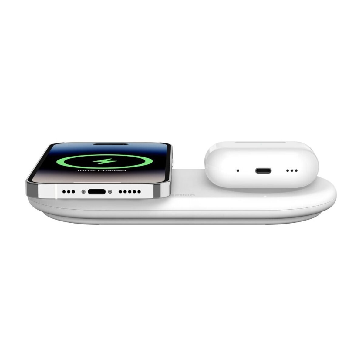Belkin BoostCharge Pro Qi2 2-in-1 ワイヤレス充電パッド 15W ホワイト WIZ021qcWH