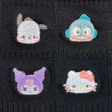 サンリオ スクール ソックス 4足組 ブラック ハローキティ/ポチャッコ/ハンギョドン/クロミ